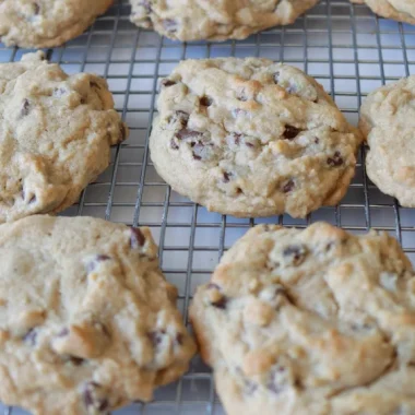Best homemade chocolate chip cookies on a wire rack