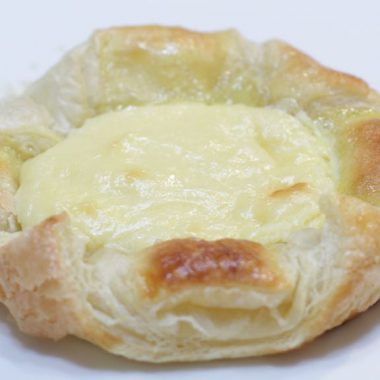 Easy cheese danish on a white plate