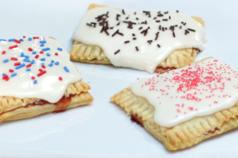 Homemade pop tarts on a white plate