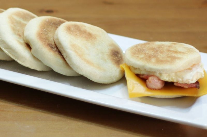 homemade english muffins on a plate