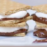 microwave s'mores on a white plate