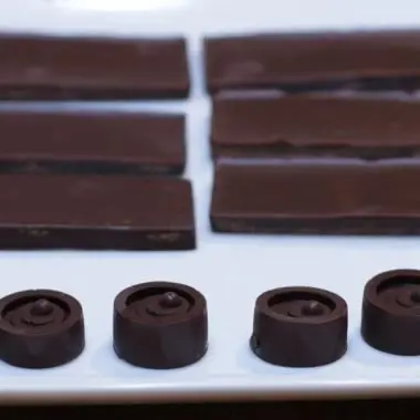 homemade chocolate on a white plate