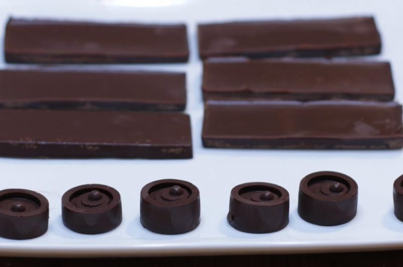 homemade chocolate on a white plate