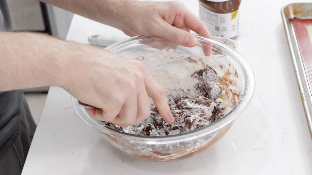 Flour mixed in with the cookie dough.