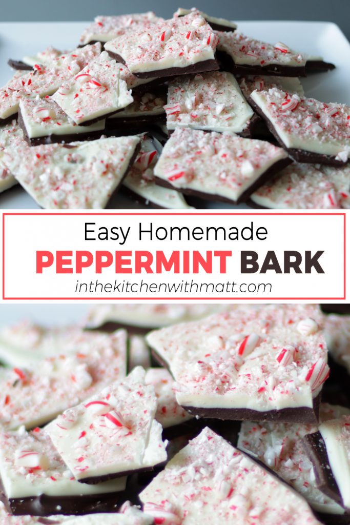 Easy homemade peppermint bark pin for Pinterest