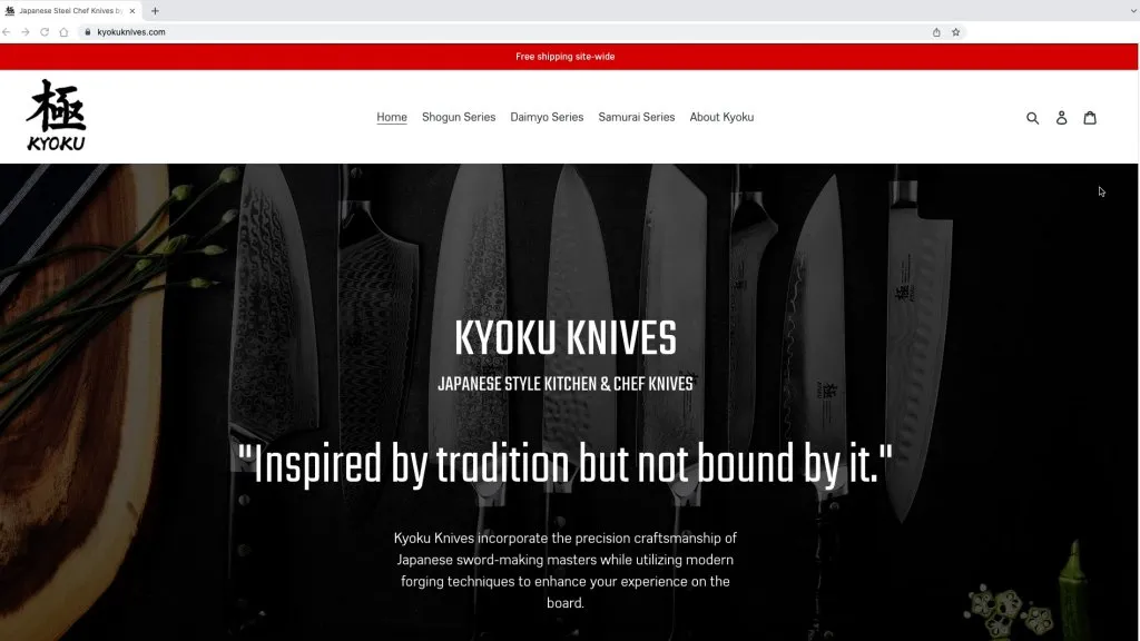 Kyoku knives website.