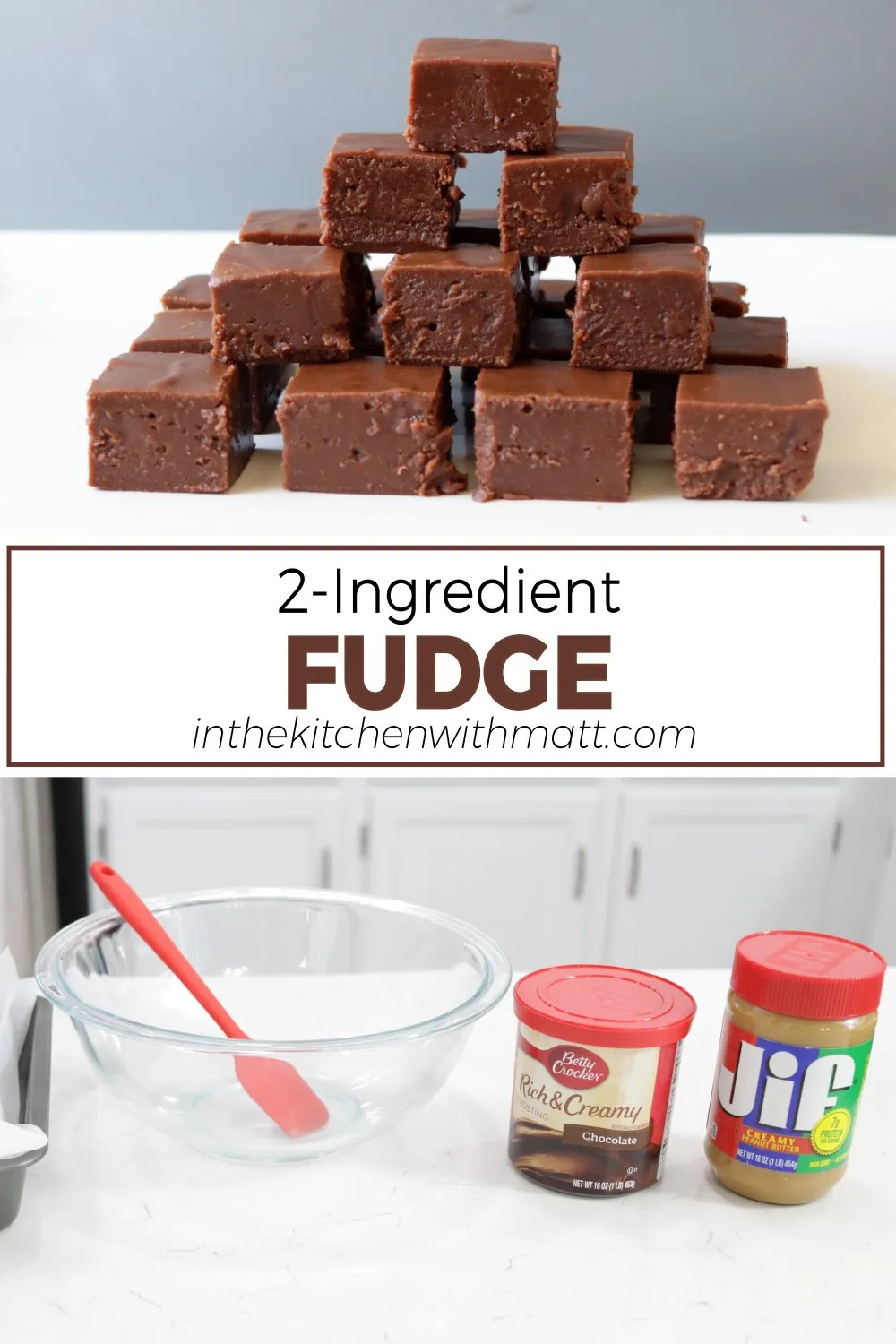 2 Ingredient Fudge Chocolate Peanut Butter Fudge Recipe