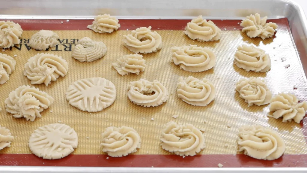 Homemade Danish butter cookies ready to be baked.