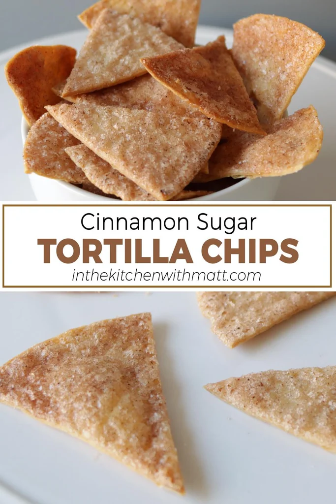 Cinnamon Sugar tortilla chips pin for Pinterest