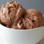 Bowl of homemade 3 ingredient chocolate ice cream