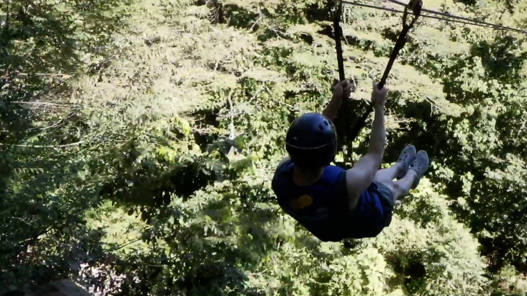 Matt ziplining in Dominican Republic