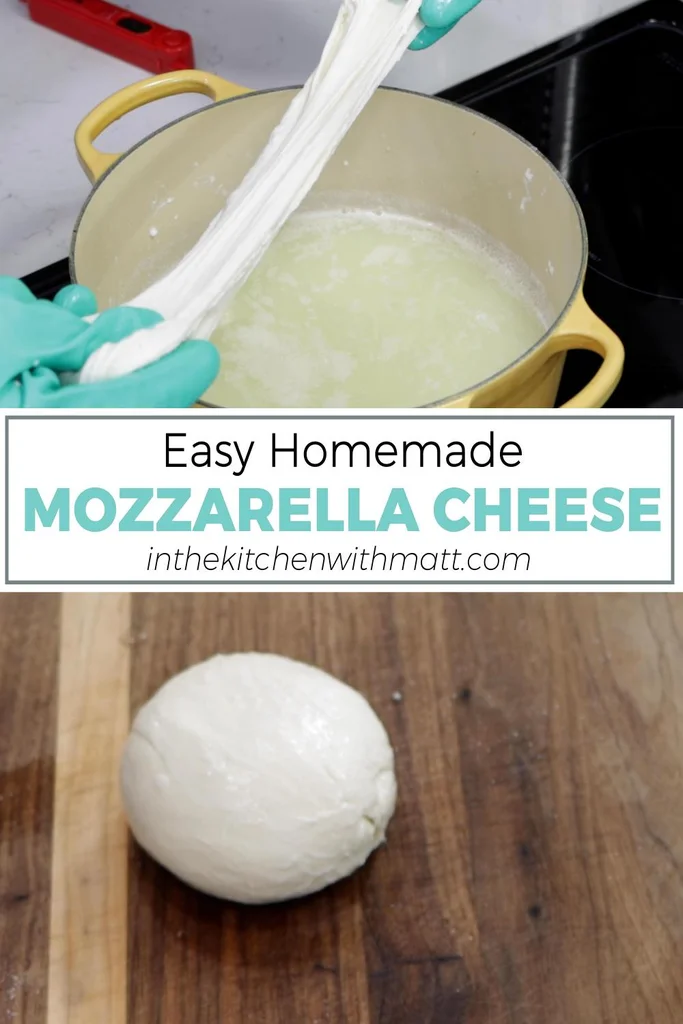 Easy homemade mozzarella cheese pin for Pinterest.