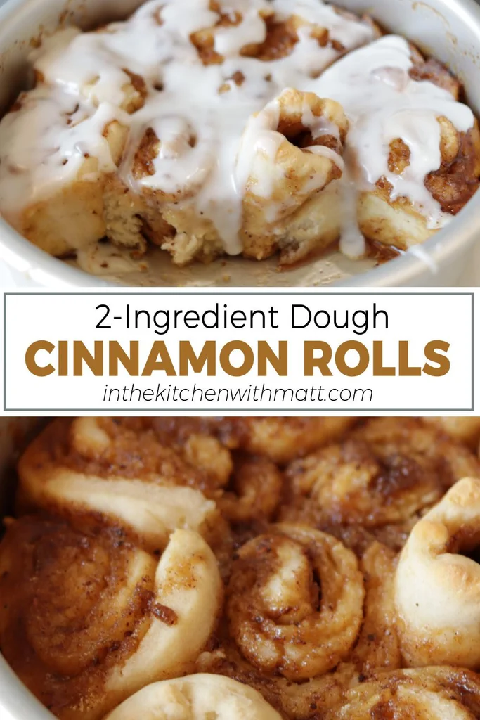 2-ingredient dough cinnamon rolls pin for Pinterest.