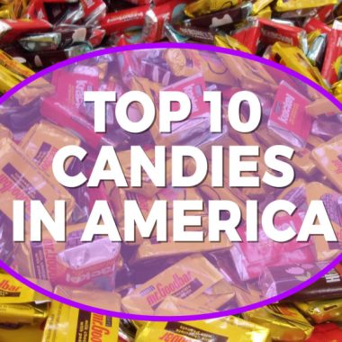 pile of candy with title most popular candy in America