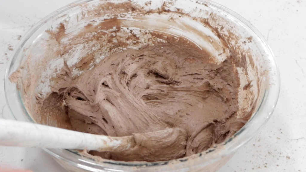 Finished Cool Whip cookie dough in a large bowl. Finished Cool Whip cookie dough in a large bowl.