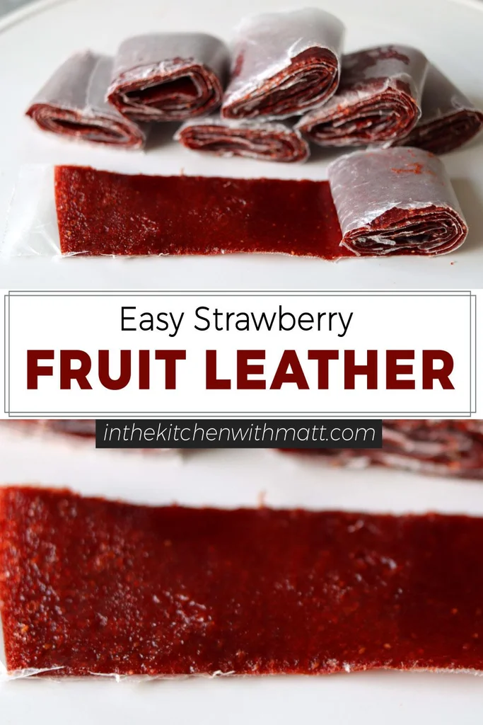 Easy strawberry fruit leather pin for Pinterest Easy strawberry fruit leather pin for Pinterest