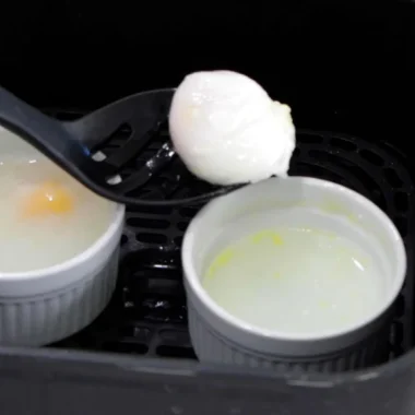 air fryer poached eggs in ramekins