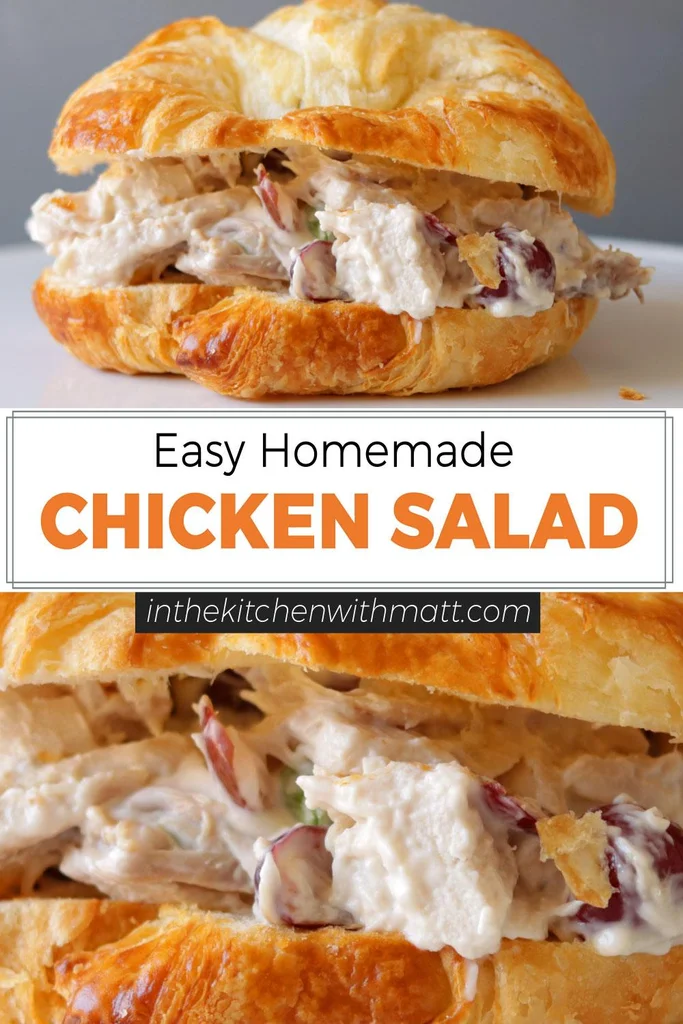 Easy homemade chicken salad pin for Pinterest Easy homemade chicken salad pin for Pinterest