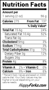 list of nutritional facts for homemade almond joys